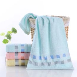 Top Microfiber Cotton Checkered Ribbon Home Beach Drying Bath Towel Shower Cleaning Magic Absorbent Towel Non-linting Tool 33x73cm