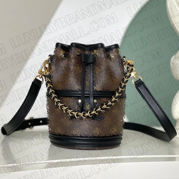 TOP Calidad de espejo Mejor bolso de cubo hermoso bolso con cordón BOLSO DE COSMÉTICO CAJA BOLSA Explosión Canoa para mujer M83480 funcionalidad de correa de cuero de cadena trenzada