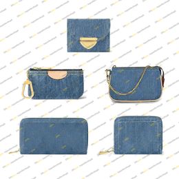 TOP Espejo Calidad Diseñador Denim Victorine ZIPPY billetera mujeres hombres Clave Bolsa Titular de la tarjeta de crédito Bolsa de tarjeta de efectivo Monedero M82958 M82957 M82961 M82959 M82960