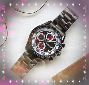 Topmodel Men Sport Racing Watch 41 mm Volledige functie Stopwatch Fashion Casual Clock Man Luxury Quartz Movement horloges Montre de Luxe perfecte kwaliteit cadeaus
