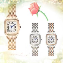 Top Model Square Roman Dial Lady Watchs Casual Fine en acier inoxydable Femme Femmes de bracelet Rose Gol Luxury Femelle Cadeaux 274J
