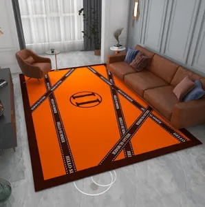 Top Modern Light Luxury Premium Orange Carpet Sala de estar Sala ao vivo Internet Celebrity Table Carpet Home Room Bedroom Bedside Mats