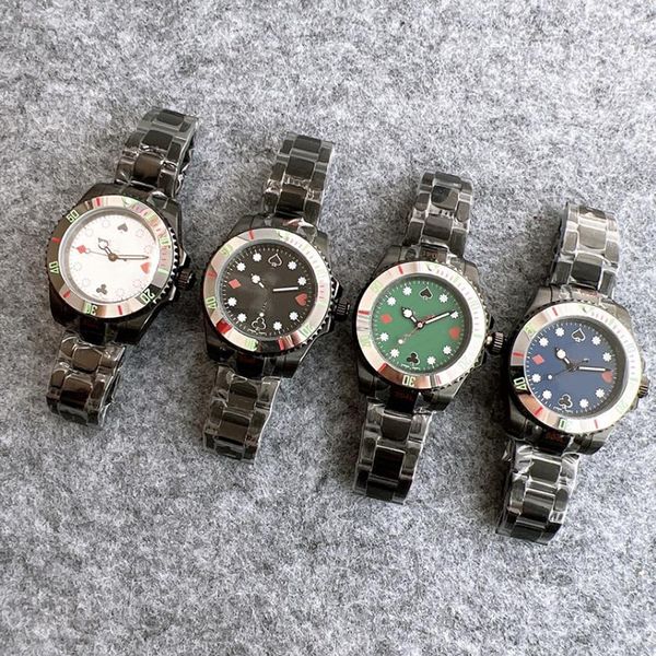 Top Montres Card Fashion Design Mens Poker Automatic Mechanical Clone Watch 40 mm en acier inoxydable lueur étanche Sapphire Luxury Reloj Superior Spitzenuhr
