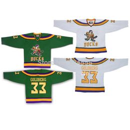 Topfilm 1996-06 Seizoen Anaheim Mighty Ducks Jerseys 33 Greg Goldberg 15 RYAN GETZLAF 9 Paul Kariya Wit Groen Heren Dames Jeugd Aanpassen Swen On