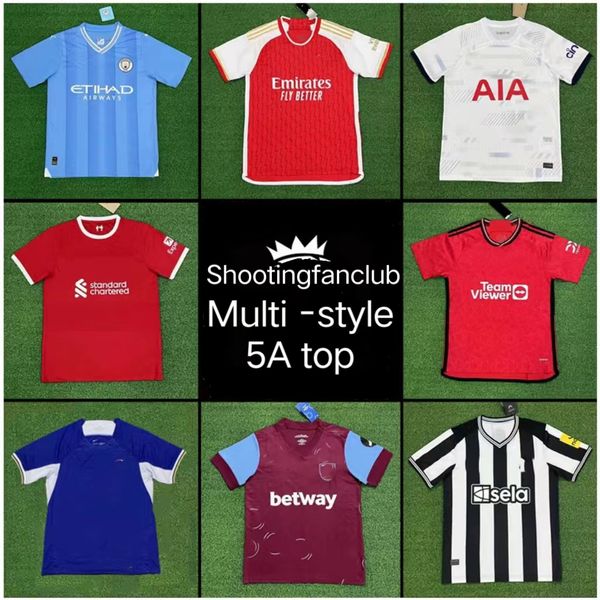 Top maillots de football multiples 23/24 Angleterre Premier Soccer Julian Haalanda Ronaldo Messis Kane Mans Kit Enfants Uniformes de Football Rodri Kyle Bernardo Silva T-shirt