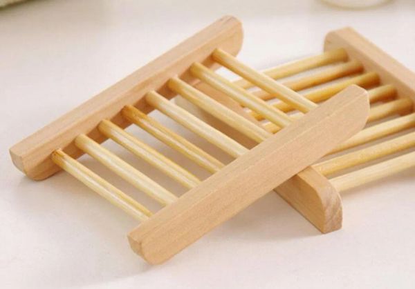 Top Plateaux En Bambou Naturel En Gros Porte-Savon En Bois Porte-Savon En Bois Support Plaque Boîte Conteneur pour Bain Douche Salle De Bains 100 PCS