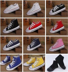 top Nouvelle marque enfants chaussures de toile mode chaussures hautes et basses garçons et filles chaussures de sport en toile chaussures de créateur et de sport A0011686309