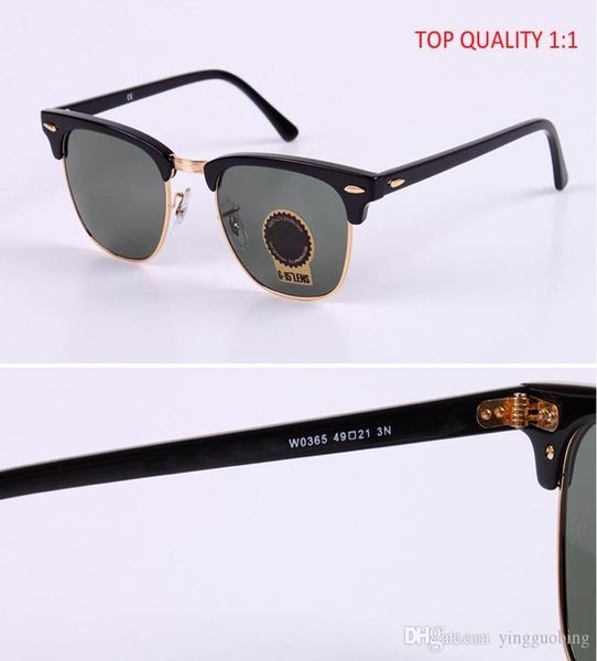 Top nuevo Lente de cristal real UV400 hombres mujeres Gafas de sol 3016 conducción retro Gafas de sol 49 mm diseño Marca Remache Diseño Gafas Elegante Fe6031216