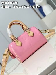 Top nuevo bolso para mujer Pink Cowhide Patent Patent Bag Bagty Bolsas de almohada M81879