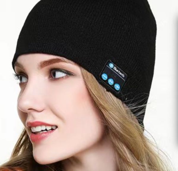 Top le plus récent v5.2 Bandeau de chapeau de musique Bluetooth Musique en tricot