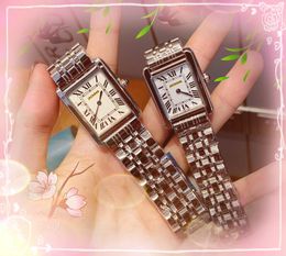 Top no time business Швейцария часы женские квадратные римские часы с циферблатом из нержавеющей стали розовое золото серебряный корпус ультратонкий кварцевый механизм браслет часы подарки