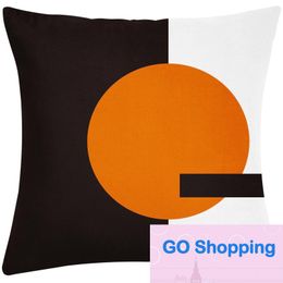 Top nordique Orange Light Luxury Sofa Oreiller Simple Orange Red Geometric Cushion Orange American Back Cover