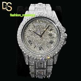 Moissanite Diamond Watch haut de gamme Luxury Bling Iced Out Moissanite High-Ul Ultra Ultra Wrist Hip Hop Buste Down Watch