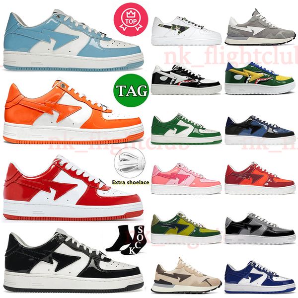 TOP OG Bapstar STAR Chaussures SK8 Skateboarding A Baignade Ape Outdoors Camo Rose Requin Noir Gris Noir Cuir Verni Blanc Bleu Blanc Rouge Plateforme Baskets star Dhgate