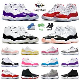 11 zapatillas de diseño de diseño de zapatillas de baloncesto 11s og dmp gratitud espacio mermelada bajo cereza napolitan criado 72-10 hombre salto hombre 11 entrenadores al aire libre dhgate eu47 us13