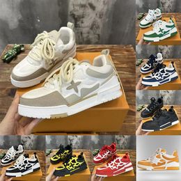 Top OG Ogoriment Low Superpositions Virgil Skate V Designer Chaussures décontractées Luxury Femmes Plateforme en cuir Trainers Calfskin White Black Black Green Beige Orange Red Sneakers