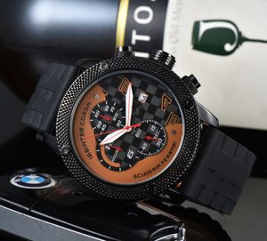 Top de marque originale pour les hommes Business Full Indexless en acier inoxydable Automatique Date de luxe Chronograph Sport Quartz AAA Clocks Set Fe77653