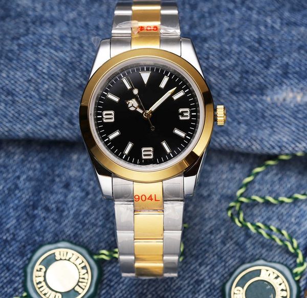 Top Original Luxury R olax Watch boutique en ligne 3a Haute qualité salle de journal à la mode or noir montre entièrement automatique avec boîte-cadeau