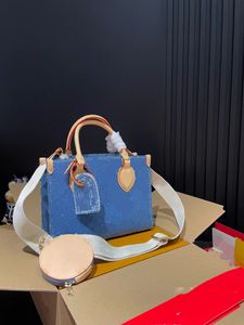 Top originele single nieuw modeontwerp dames klassiek gewassen denim boodschappentas afneembare schouderband super chic casual alles-in-één crossbody tas