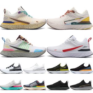 Top ReactX Infinity Run FK 3 Hombres Mujeres Zapatillas para correr 2s Diseñador Sail Pinksicle Earth Volt Racer Blue Denim White Oreo Triple Black Zapatillas de deporte al aire libre Tamaño 36-45