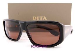 Top Original gros Dita lunettes de soleil boutique en ligne Brand New DITA Lunettes de soleil SUPERFLIGHT DTS133 61 01 Noir Or Brun Foncé Pour Hommes