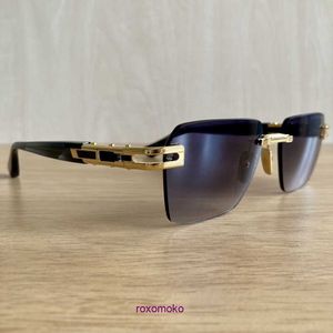 Top Original al por mayor Dita gafas de sol tienda en línea Genuino NUEVO DITA META EVO ONE Ink Swirl Yellow Gold Rimless DTS147 A 01 760 AEW4