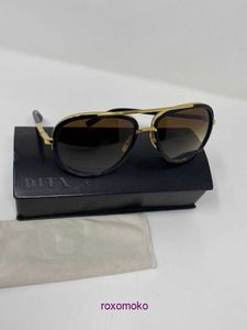 Top Original vente en gros de lunettes de soleil Dita boutique en ligne Lunettes de soleil Mach Two DRX 2031B Black Gold Brown Gradient