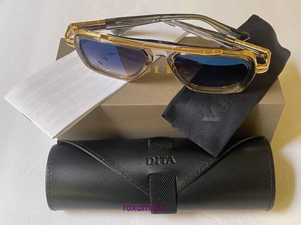 Top Original vente en gros de lunettes de soleil Dita boutique en ligne New LXN EVO DTS403 A 02 Clear Grey Gold Lunettes de soleil w box 54 19 145