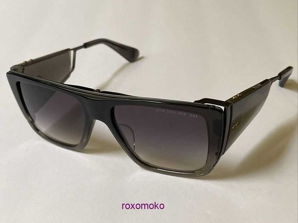 Top Original al por mayor Dita gafas de sol tienda en línea Nueva DITA SOULINER ONE DTS127 56 03 Gafas de sol Gris Negro Marco Gradiente Lente