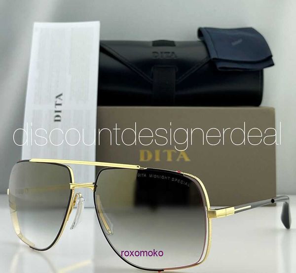 Top Original al por mayor Dita gafas de sol tienda en línea DITA MIDNIGHT SPECIAL Gafas de sol 18K Gold Frame Mirror Gradient Lens 60 L