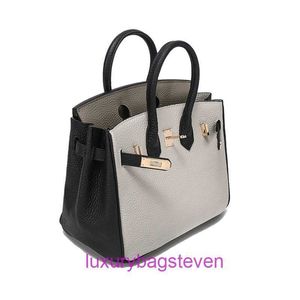 Top original al por mayor Hremms Birkks bolsos de mano tienda en línea Bolso de cuero genuino bolso de mujer con estampado de lichi capa superior de cuero de vaca casual con logotipo real