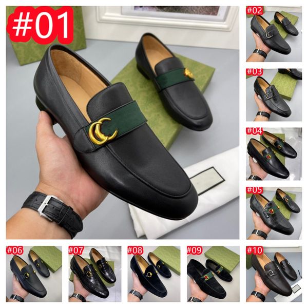 Top Oxford Luxurious Designer Men Chaussures habit les chaussures en cuir véritable en cuir noir Mocasins Mocasins Business Handmade Shoe Form Office Bureau Men de mariage Chaussures Chaussures