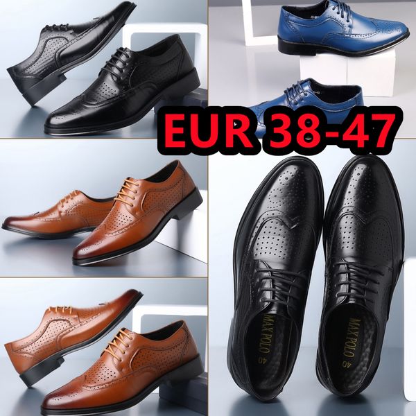 Top Oxford chaussures pour hommes chaussures formelles noires hommes chaussures en cuir verni chaussures en cuir de fête de mariage taille 38-47