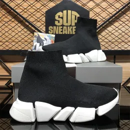 Top Paris Sock Casual Shoes Men Women Plaat-formaat Designer Sneaker Slip-on Speed ​​Trainer Zwart Witte Air Sole Outdoor Sneakers Ademende platformlaarzen Schoen