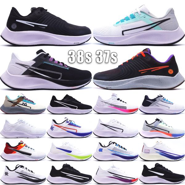 Top Pegasus 38 Shield Chaussures de course 37s Barely Volt Blanc Multicolore Noir Flash Crimson Dandy Dandelions Total Orange Hommes Femmes Outdoor Sneakers Taille 36-45