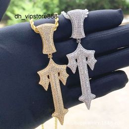 top Collares pendientes Collar con colgante de diseñador de hip hop para hombre Cadena cubana de acero inoxidable con incrustaciones de joyería de circón