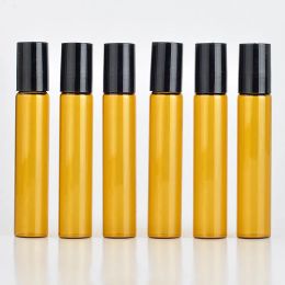 Top Flacons Parfum Ambre Rechargeable 10ml Parfum ROLL ON FLACONS VERRE HUILE ESSENTIELLE Flacon Acier Métal Roller