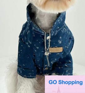 Top chemise en jean pour animaux de compagnie grand chien Golden Retriever Super cher Samo chiot vêtements Teddy Bichon poméranien automne et hiver épais marque de mode