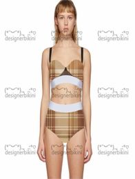 Top Plaid Bikini's opgevuld push -up dames039s Designer Swimsuits Outdoor Beach Tourism Vakantie Sexy verband Khaki Swimwear6012103