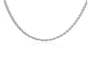 Collier en argent sterling étalé 4 mm Men Ed Corde chaînes de corde 16 18 20 22 24 pouces DHSN067 925 Colliers de plaque en argent bijou9828245