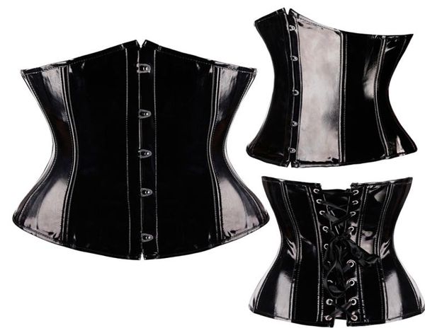 Top Corselet de talla grande New Ladies Slimming Sexy PVC Lingerie Plástica Acero Boned Corsé ancho Correa de cintura para la cintura Corset9423739