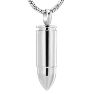 Top Polijsten Bullet Urn As Houder Aandenken Sieraden Mannen Vrouwen Ketting Rvs Crematie Hangers en Charms301Z