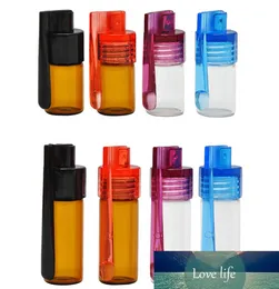 Top draagbare glazen fles snuff snuffer acryl pil case willekeurige kleur 1 stcs 36 mm/51 mm