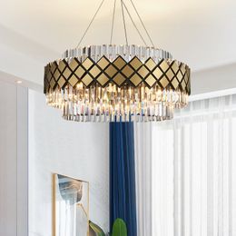 Top Post Moderne Lampe Suspendue Gloden K9 Lustre En Cristal Et Pendentif Lampes D'éclairage Lumière Pour Villa Luminaire