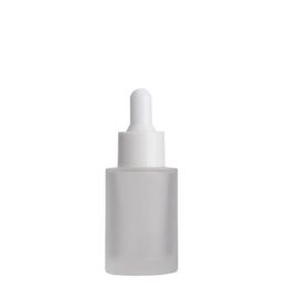 Top qaulity 30 ml platte schouder etherische olie Amber frosted clear glazen flessen lege verpakking serum druppelaar flessen LX2724