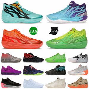 Top Quality 1: 1 Lamelo Ball Shoes MB 0.1 0.2 Nickelodeon Slime Supernova Mens Sports Trainers Queen City City Fade Basketball Shoe Camo Camo Athletic Designer Sneakers