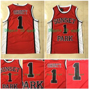Top Quality 1 Fredro Starr Shorty Jersey Sunset Park Movie College Basketball Jerseys Blanc Red 100% Stiched Taille S-XXXL