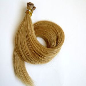 Cheveux brésiliens I Tip extensions de cheveux humains pré-collés 100g 100 brins 18 20 22 24 pouces # 22 couleur produits capillaires indiens droits