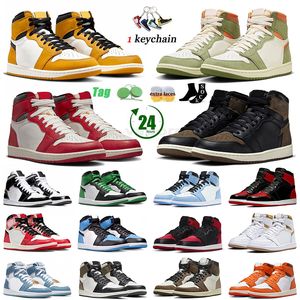 Nike air retro jordan 1 1s jumpman travis scott aj1 Chaussures de basket avec des baskets de type boîte【code ：OCTEU21】