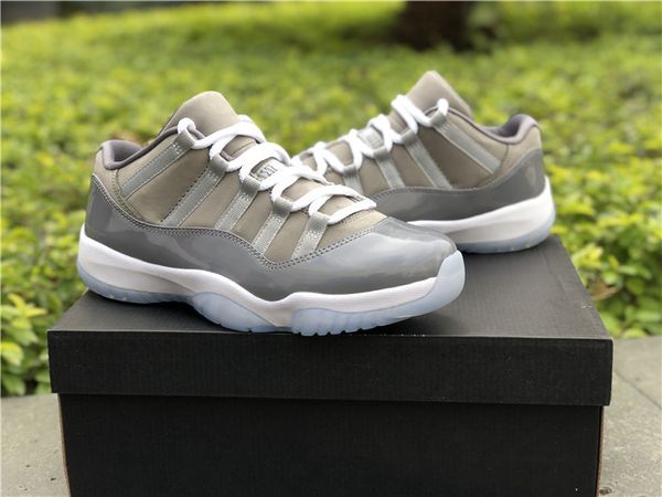 Qualité faible cool gris hommes chaussures de basket-ball 11s Pâques vraies fibres de carbone baskets de sport baskets 528895003 taille 713
